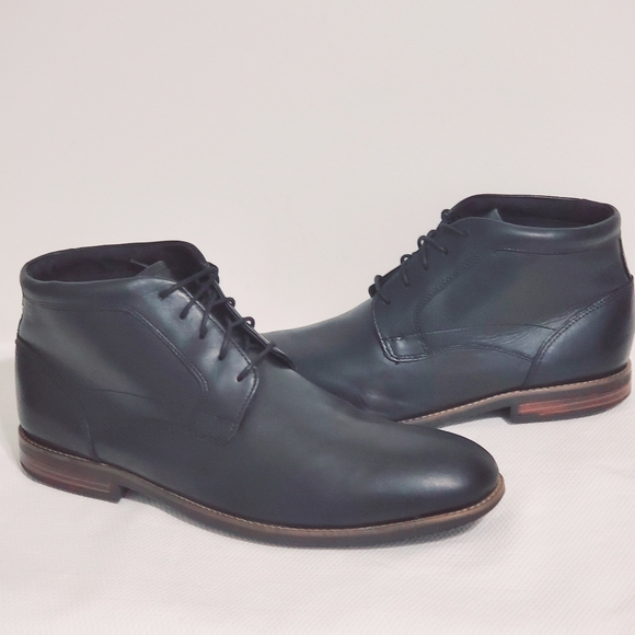 Rockport Hydro Shield Waterproof Black Leather Chukka Boots Mens 13 - Picture 2 of 10